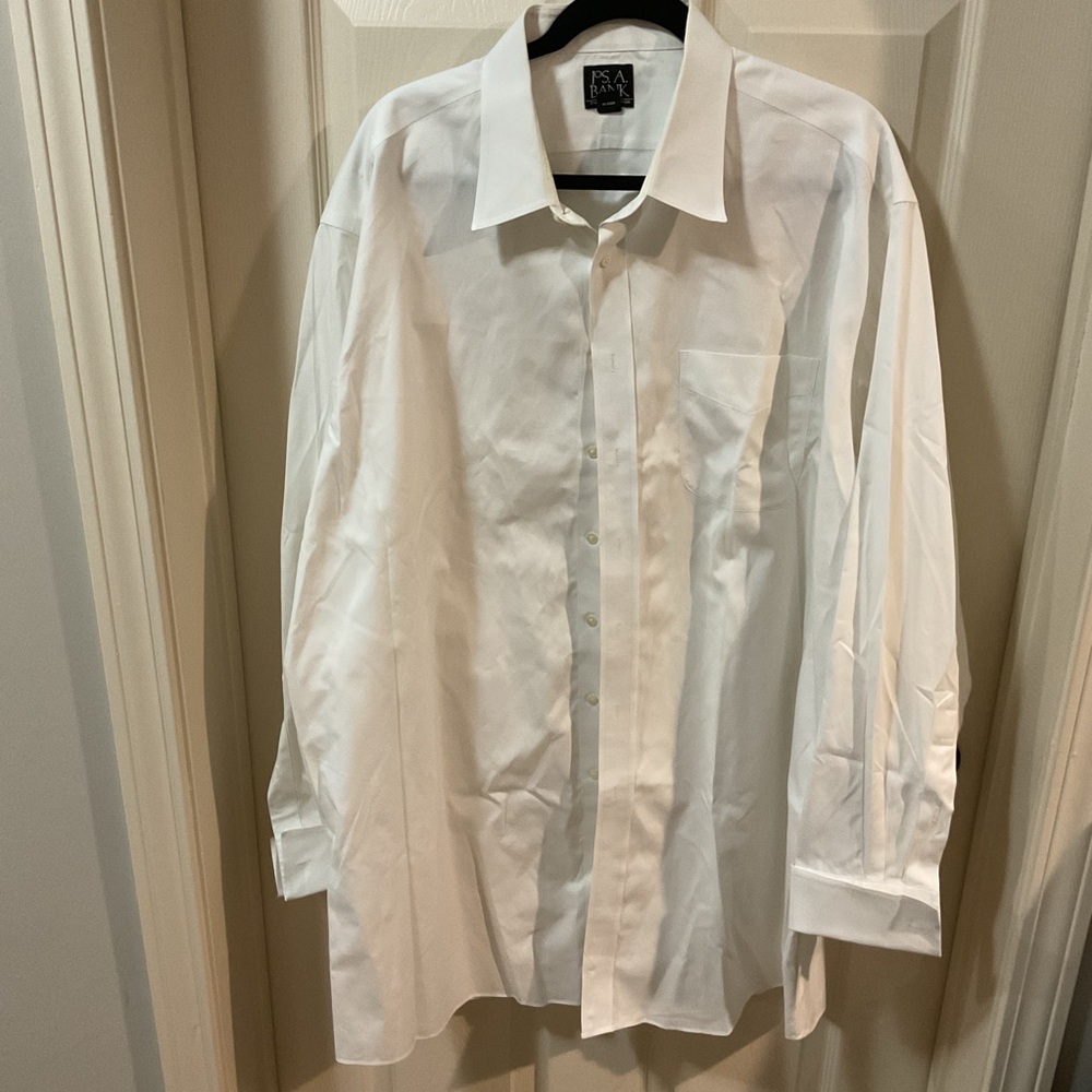 🪼HP🪼 100% Cotton Jos. A. Bank Men’s White Dress Shirt, Size 18 1/2”|36